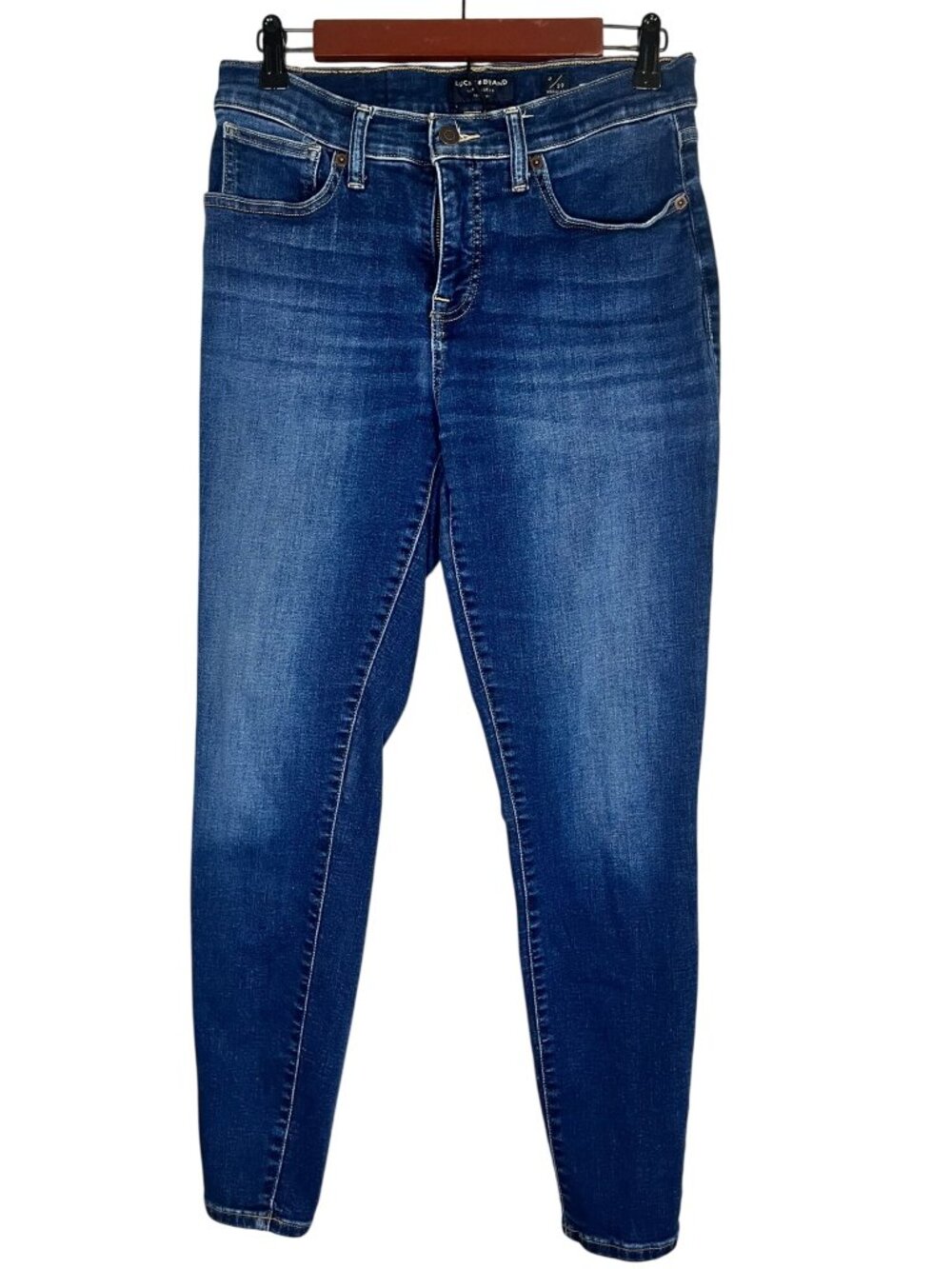 Lucky Brande Denim Skinny Jean 8 Blue Mid Rise Ava Western Cowgirl Country‎ Chic